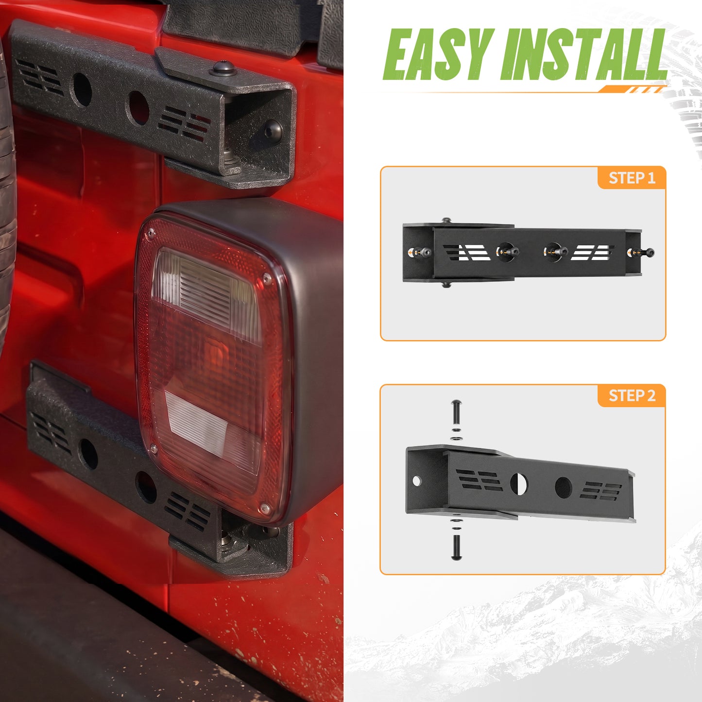Dakrova Heavy-Duty Tailgate Hinge Set 2 PCS | For 1997-2006 Jeep Wrangler TJ, Black