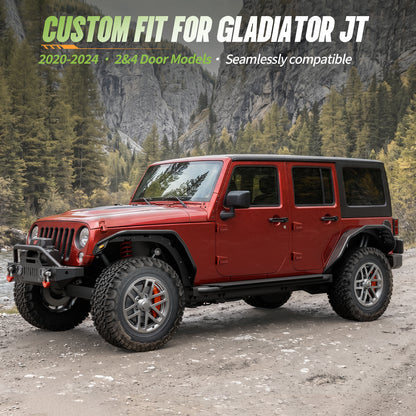 44.6"L Rear / 45.5"L Front Dakrova Tubular Steel Fender Flares, LED Turn Signals | For 2007-2018 Jeep Wrangler JK JKU 2/4 Door, Textured Black