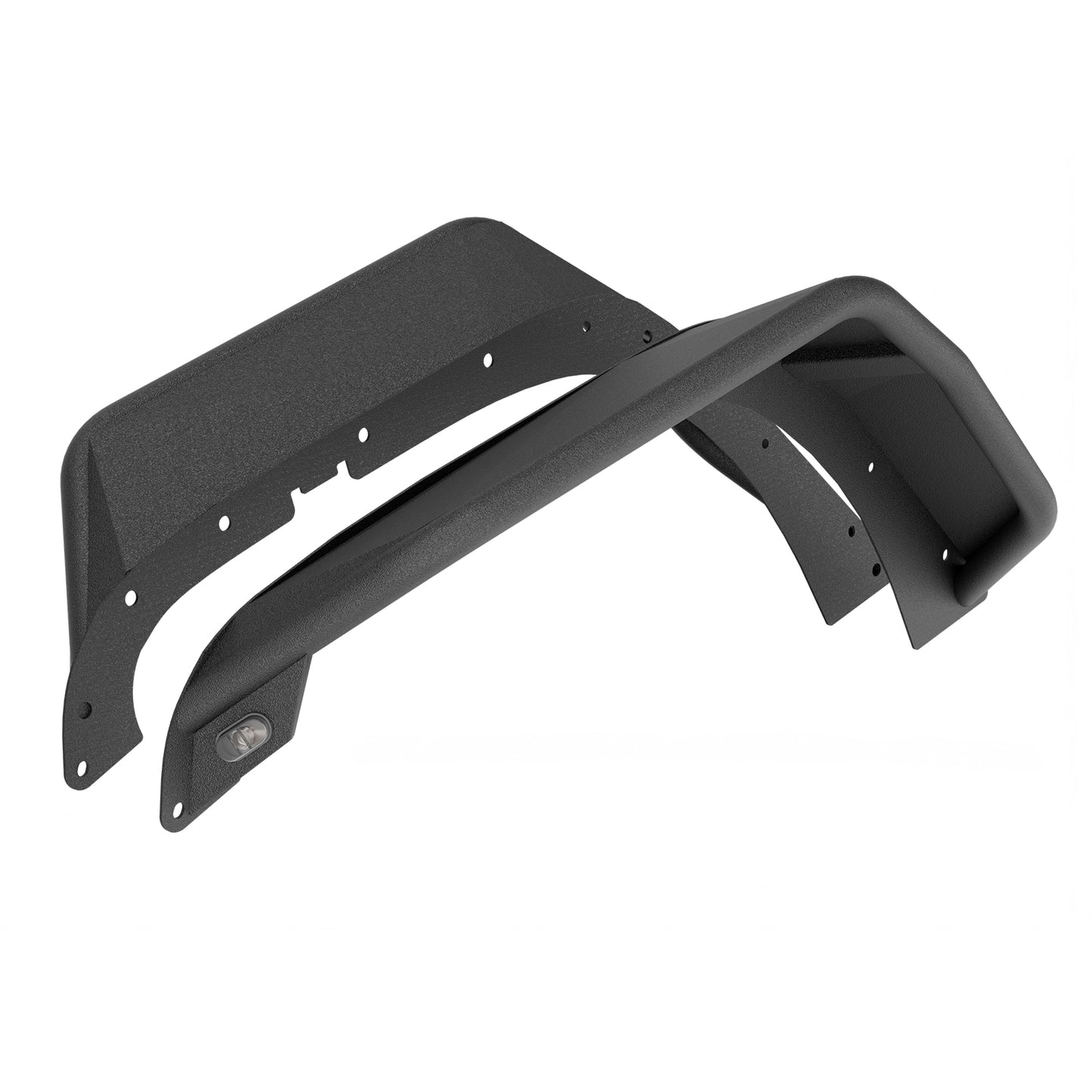 44.6"L Rear / 45.5"L Front Dakrova Tubular Steel Fender Flares, LED Turn Signals | For 2007-2018 Jeep Wrangler JK JKU 2/4 Door, Textured Black