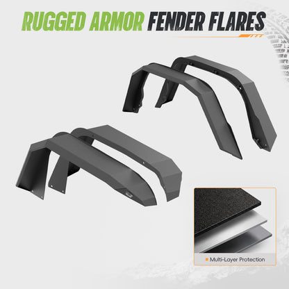 44.4" Front / 54.7" Rear Dakrova Heavy-Duty Fender Flares | For 2020-2024 Jeep Gladiator JT
