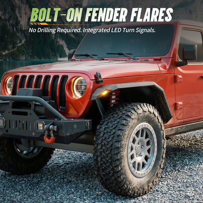 44.4" Front / 54.7" Rear Dakrova Heavy-Duty Fender Flares | For 2020-2024 Jeep Gladiator JT