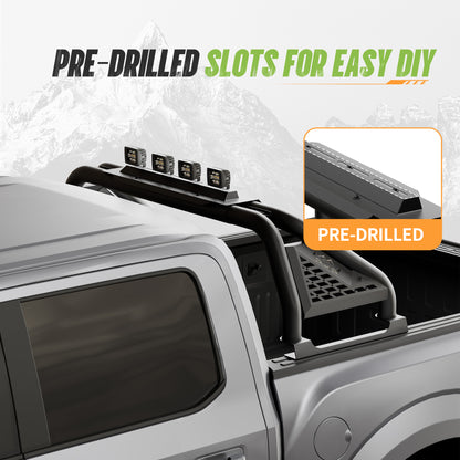 59.75–63.75" Adjustable Width Dakrova Roll Bar | For Ford F-150/Raptor, Ram 1500/2500/3500, Chevy Silverado, GMC Sierra, Toyota Tundra, Nissan Titan Full Size Pickup Trucks