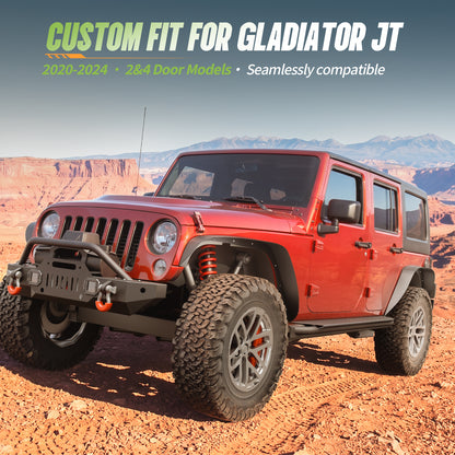 43.82" Front / 45.79" Rear Dakrova Steel Flat Fender Flares, Front & Rear | For 2007-2018 Jeep Wrangler JK/JKU 2/4 Doors