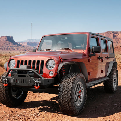 43.82" Front / 45.79" Rear Dakrova Steel Flat Fender Flares, Front & Rear | For 2007-2018 Jeep Wrangler JK/JKU 2/4 Doors