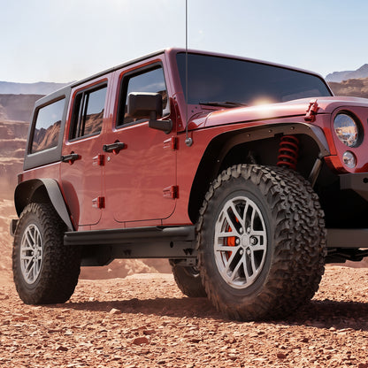 43.82" Front / 45.79" Rear Dakrova Steel Flat Fender Flares, Front & Rear | For 2007-2018 Jeep Wrangler JK/JKU 2/4 Doors