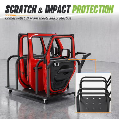 Removable Door Storage Cart with Caster Wheels | Wrangler, Gladiator & Bronco
