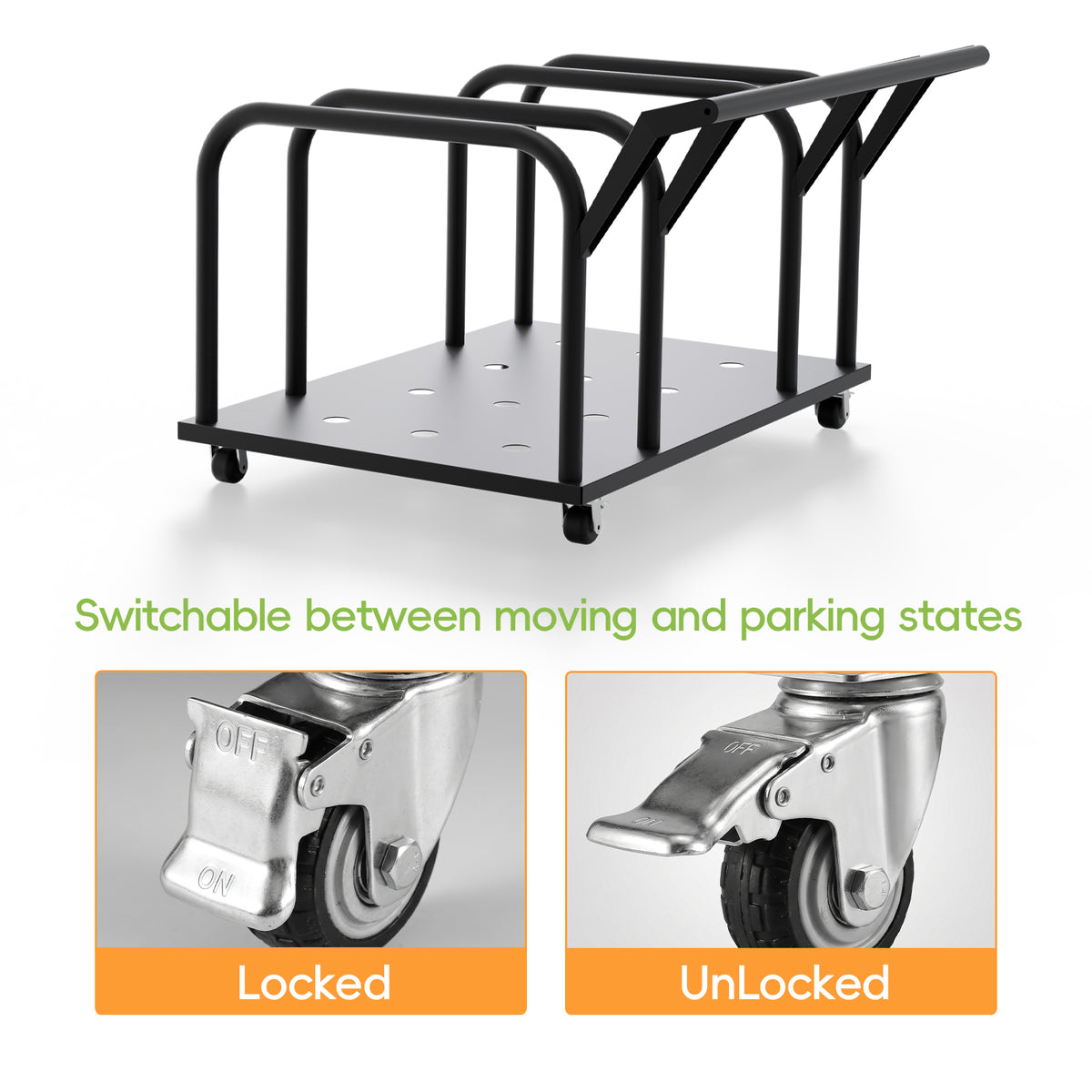 Removable Door Storage Cart with Caster Wheels | Wrangler, Gladiator & Bronco