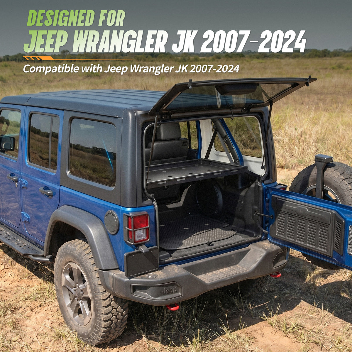 Rear Trunk Cargo Rack with Cargo Net | Jeep Wrangler JK/JL 4-Door