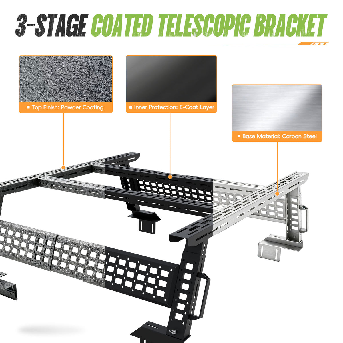Adjustable Overland Truck Bed Rack | Mid- ＆ Full-Size Pickups