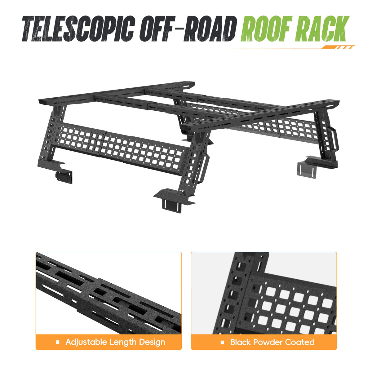 Adjustable Overland Truck Bed Rack | Mid- ＆ Full-Size Pickups