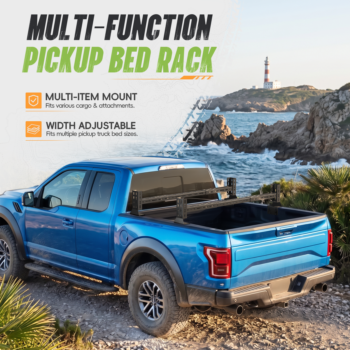 Adjustable Overland Truck Bed Rack | Mid- ＆ Full-Size Pickups