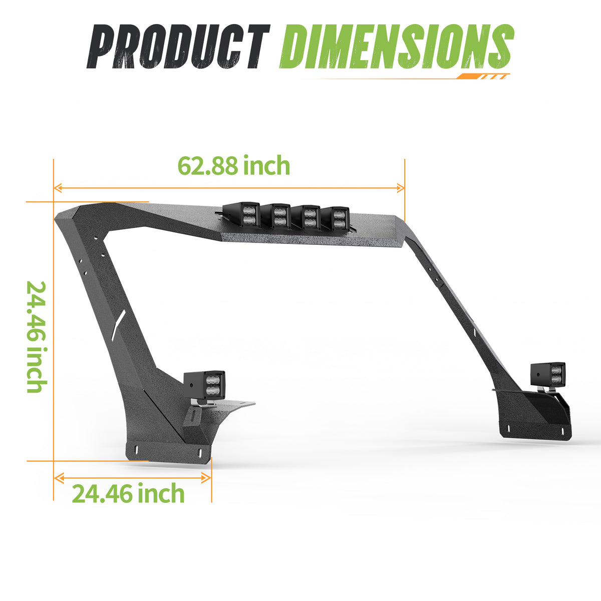 Windshield Frame Cover with 6 × 39W LED Lights | Jeep Wrangler JL/JLU & Gladiator JT