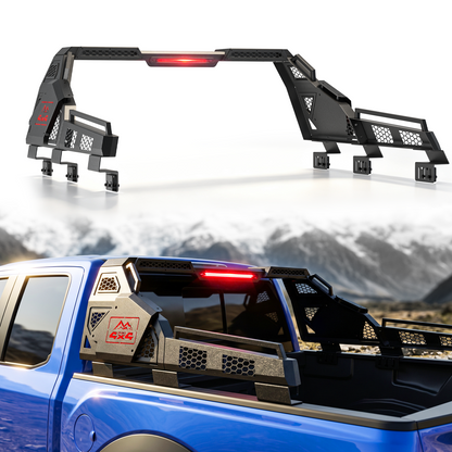 55.9"–63.8" Adjustable Truck Bed Roll Bar with LED Brake Light | Ford F-150