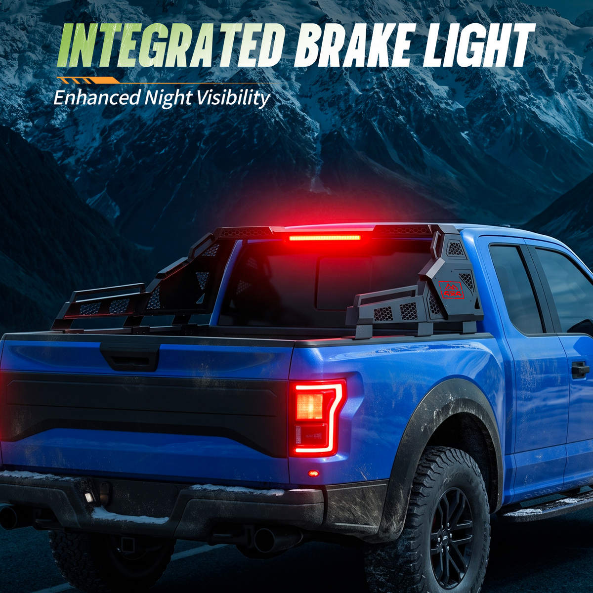 55.9"–63.8" Adjustable Truck Bed Roll Bar with LED Brake Light | Ford F-150