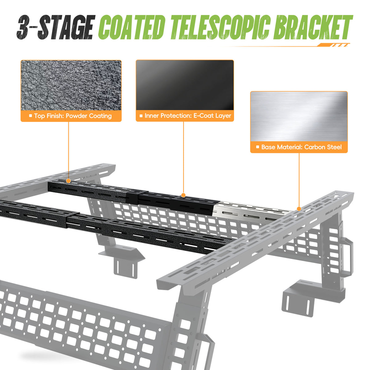 Adjustable Overland Truck Bed Rack | Mid- ＆ Full-Size Pickups