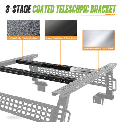 Adjustable Overland Truck Bed Rack | Mid- ＆ Full-Size Pickups