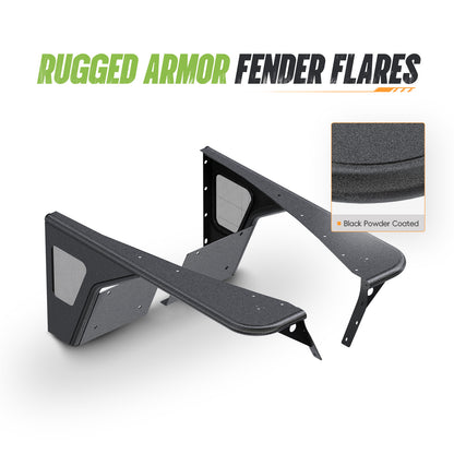 40.88"L × 17.97"H Dakrova Front Wheel Well Fender Flares | For 1997-2006 Jeep Wrangler TJ, 2004-2006 Jeep Wrangler LJ