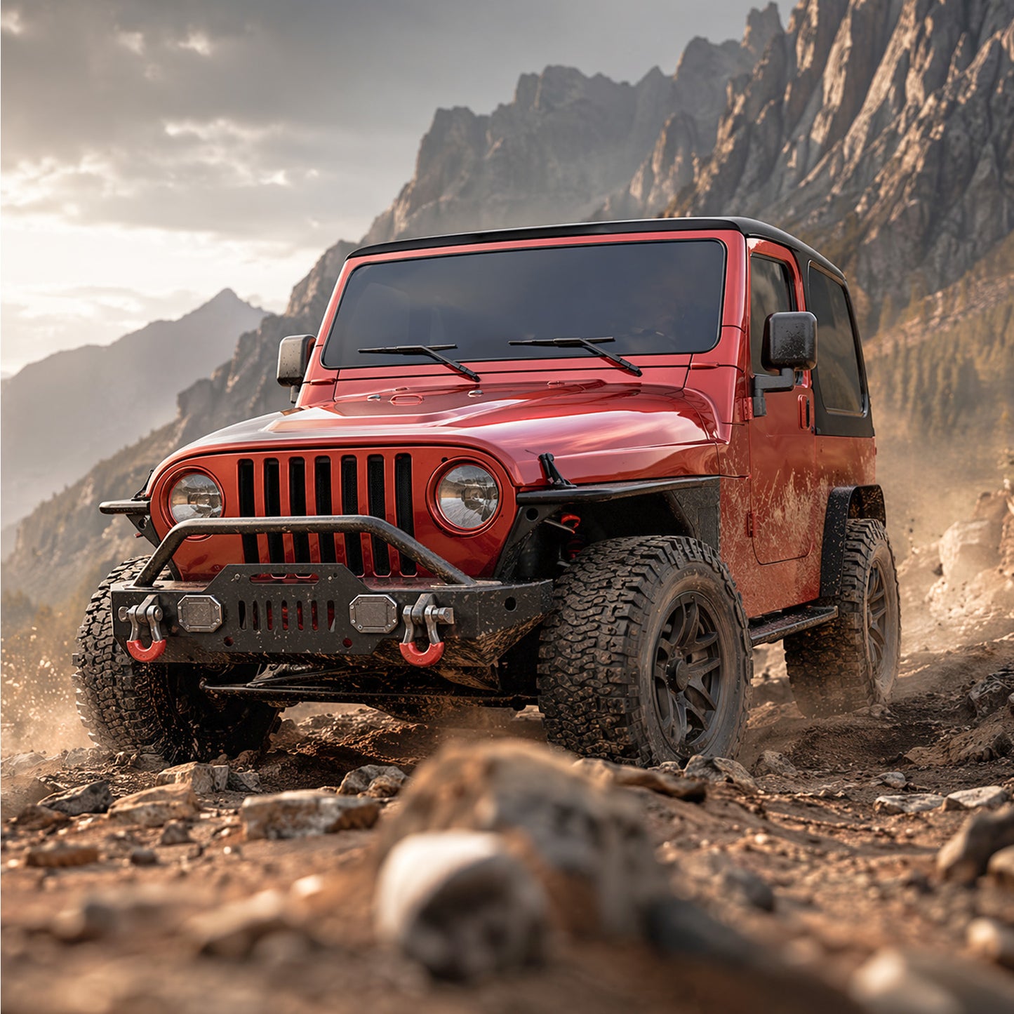 40.88"L × 17.97"H Dakrova Front Wheel Well Fender Flares | For 1997-2006 Jeep Wrangler TJ, 2004-2006 Jeep Wrangler LJ