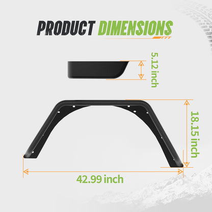 42.99"L × 18.15"H Dakrova Rear Wheel Fender Flares | For 1997-2006 Jeep Wrangler TJ