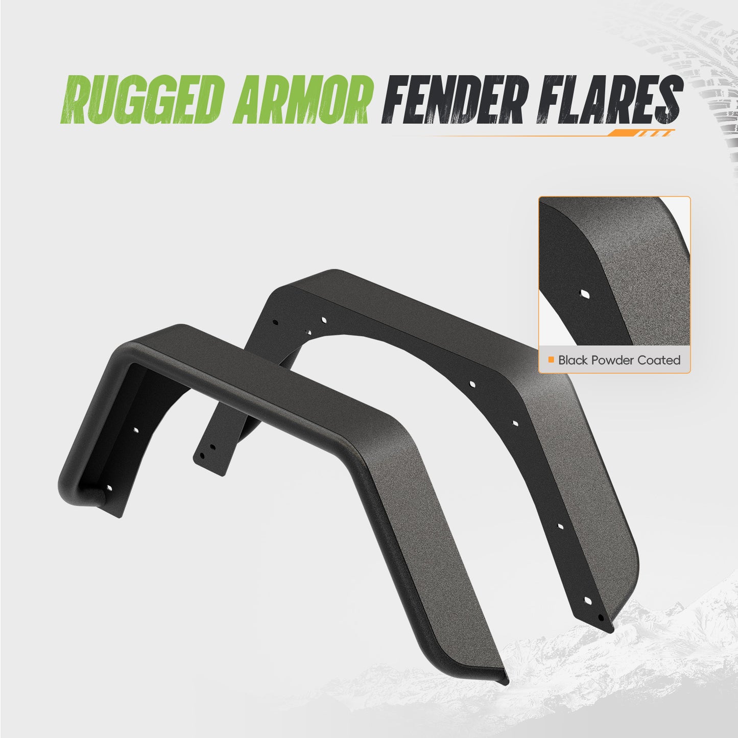 42.99"L × 18.15"H Dakrova Rear Wheel Fender Flares | For 1997-2006 Jeep Wrangler TJ