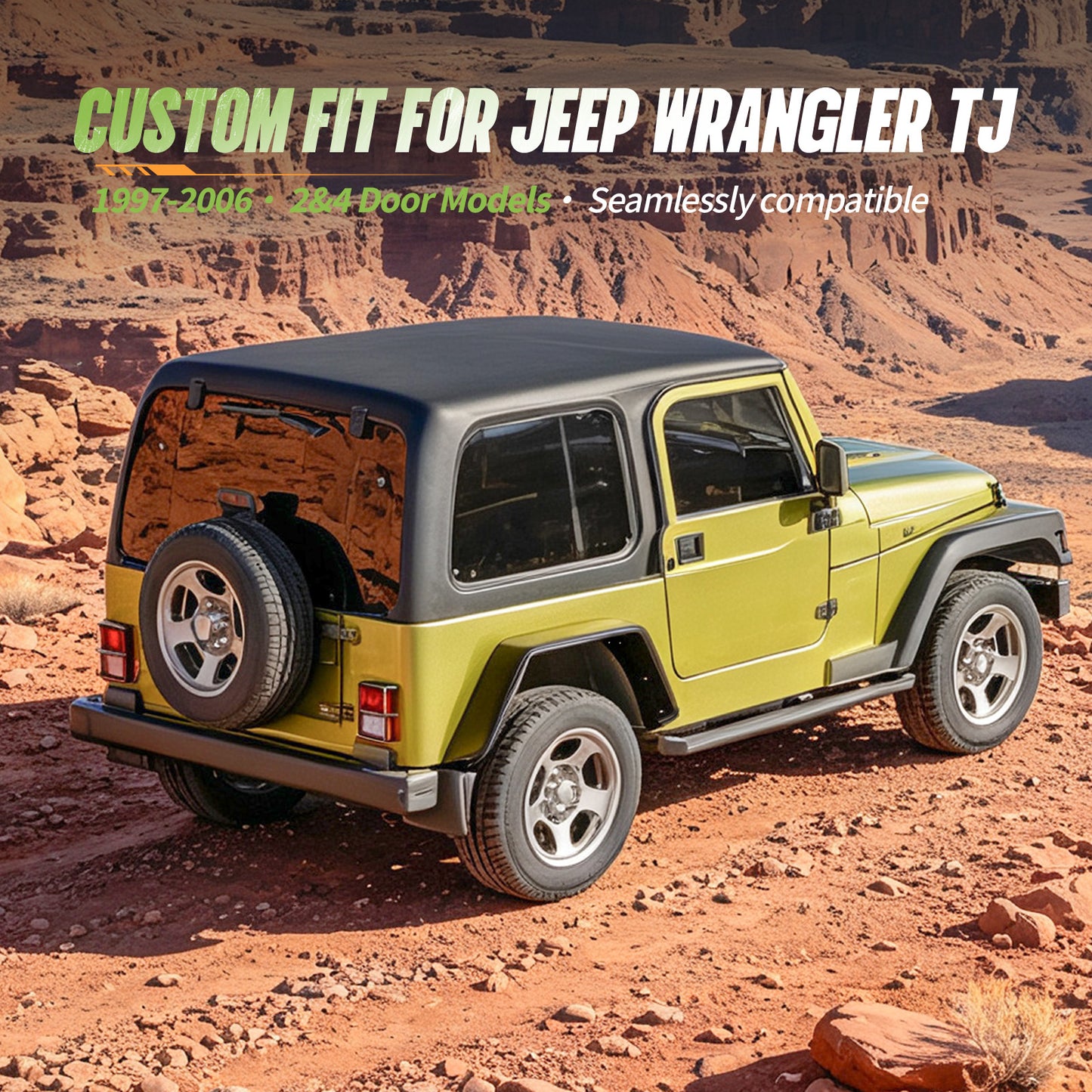 42.99"L × 18.15"H Dakrova Rear Wheel Fender Flares | For 1997-2006 Jeep Wrangler TJ