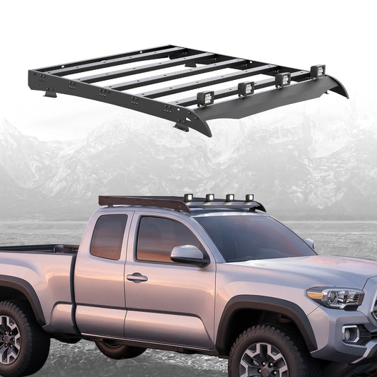61.42"L × 48.35"W  Dakrova Steel Roof Rack Cargo Luggage Carrier | For 2005-2023 Toyota Tacoma Double Cab