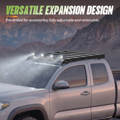 61.42"L × 48.35"W  Dakrova Steel Roof Rack Cargo Luggage Carrier | For 2005-2023 Toyota Tacoma Double Cab