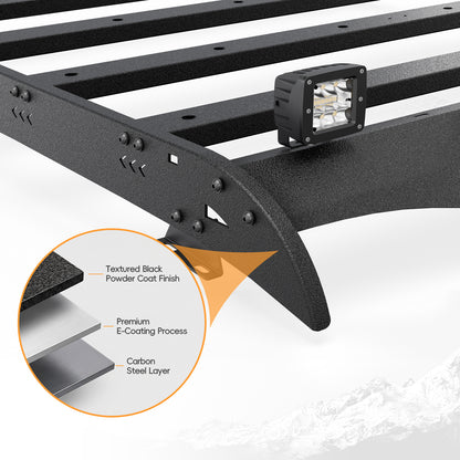 61.42"L × 48.35"W  Dakrova Steel Roof Rack Cargo Luggage Carrier | For 2005-2023 Toyota Tacoma Double Cab