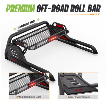 55.9"–62.99" Adjustable Width Dakrova Truck Bed Sport Roll Bar | For Ford Jeep Toyota Chevrolet GMC Nissan