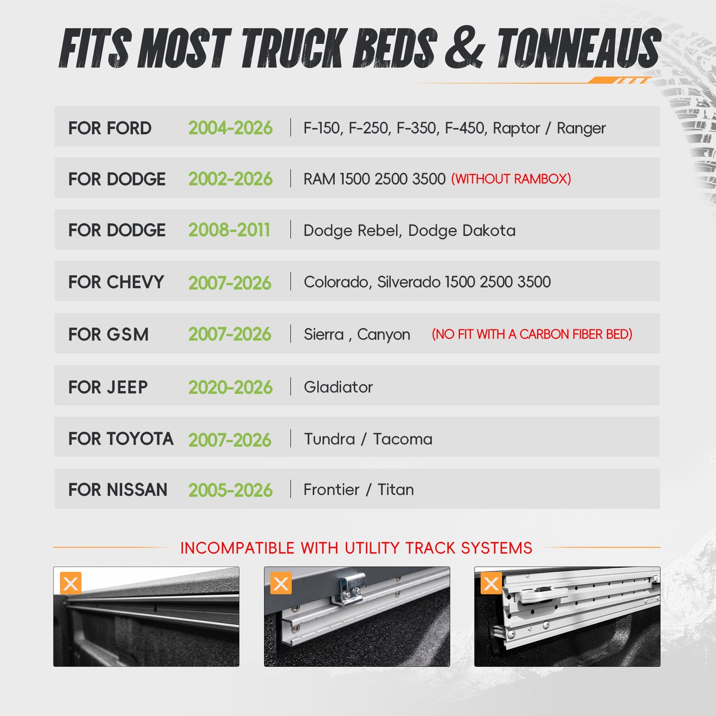 56"–65.6" Adjustable Width Dakrova Chrome Truck Bed Sport Roll Bar, LED 3rd Brake Light | For Ford, Jeep, Toyota, Chevrolet, GMC, Nissan