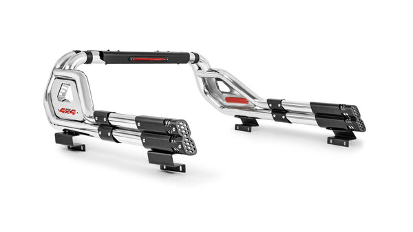 56"–65.6" Adjustable Chrome Roll Bar with LED Brake Light
