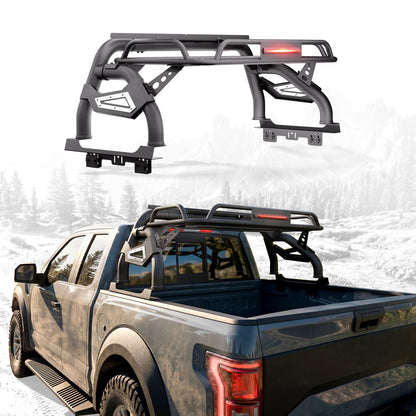 60.23"–64.17" Adjustable Width Dakrova Truck Bed Roll Bar with Cargo Basket | For Ford F-150 Raptor F-250 F-350 F-450 Super Duty, Chevy Silverado, GMC Sierra, Dodge Ram, Toyota Tundra, Nissan Titan Pickup Truck Bed Rack