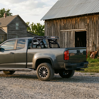 55.1"–59.05" Adjustable Width Dakrova Truck Bed Roll Bar with Cargo Basket | For Ford Ranger, Jeep Gladiator, Toyota Tacoma, Chevy Colorado, GMC Canyon, Nissan Frontier