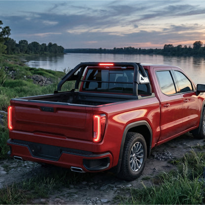 60.24"–64.17" Adjustable Width Dakrova Truck Bed Sport Roll Bar, LED 3rd Brake Light | For Ford F-150, Chevy Silverado, GMC Sierra, Ram, Toyota Tundra, Nissan Titan Full Size Pickup