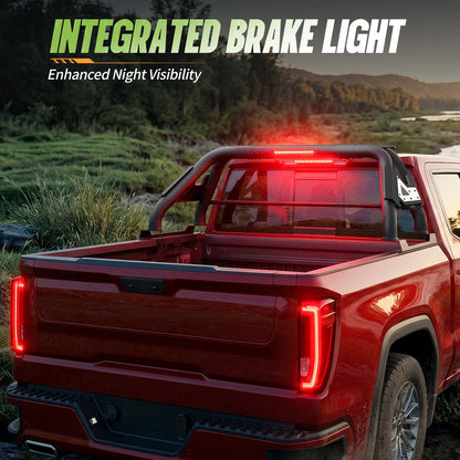 60.24"–64.17" Adjustable Width Dakrova Truck Bed Sport Roll Bar, LED 3rd Brake Light | For Ford F-150, Chevy Silverado, GMC Sierra, Ram, Toyota Tundra, Nissan Titan Full Size Pickup