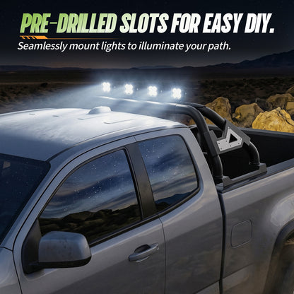 55.91"–62.99" Adjustable Width Dakrova Truck Bed Sport Roll Bar, LED Light Included | For Ford Ranger, Jeep Gladiator, Toyota Tacoma/Hilux, Chevy Colorado, GMC Canyon, Nissan Frontier