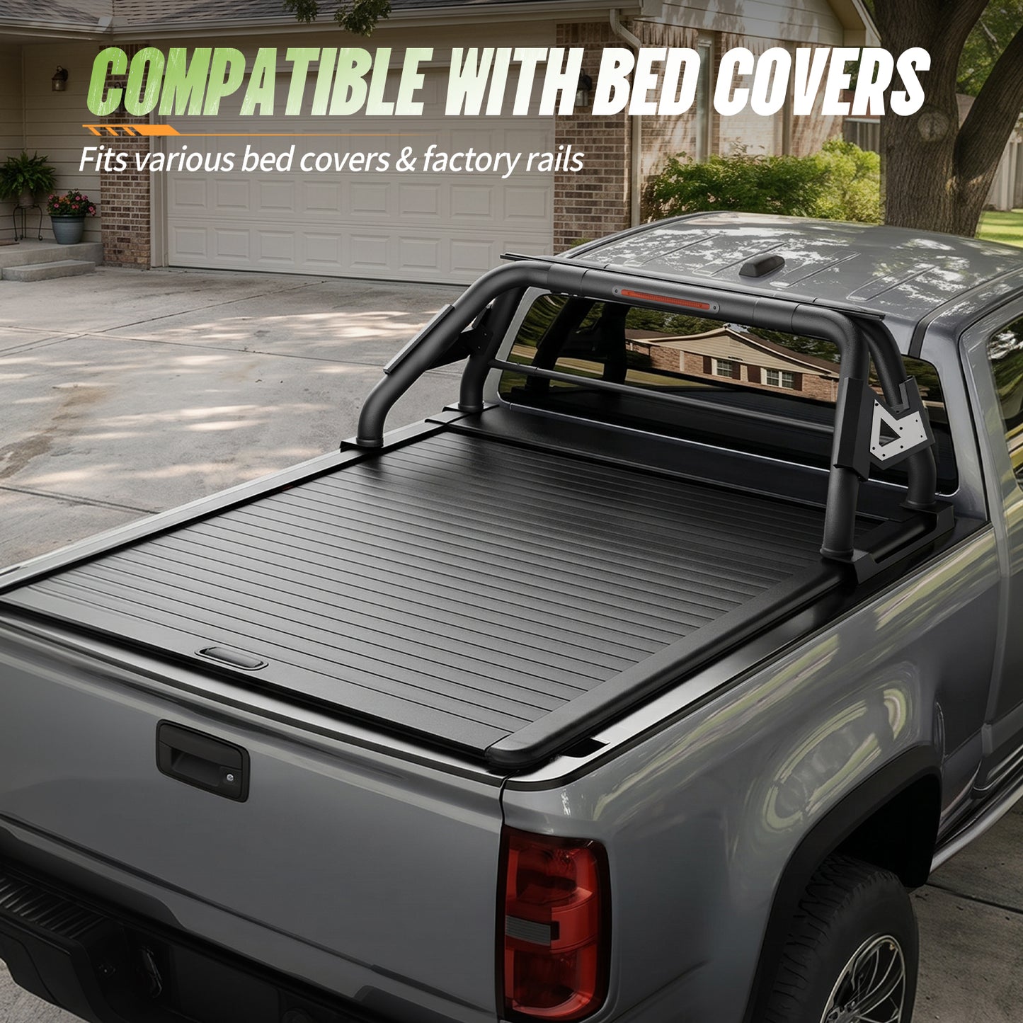 55.91"–62.99" Adjustable Width Dakrova Truck Bed Sport Roll Bar, LED Light Included | For Ford Ranger, Jeep Gladiator, Toyota Tacoma/Hilux, Chevy Colorado, GMC Canyon, Nissan Frontier