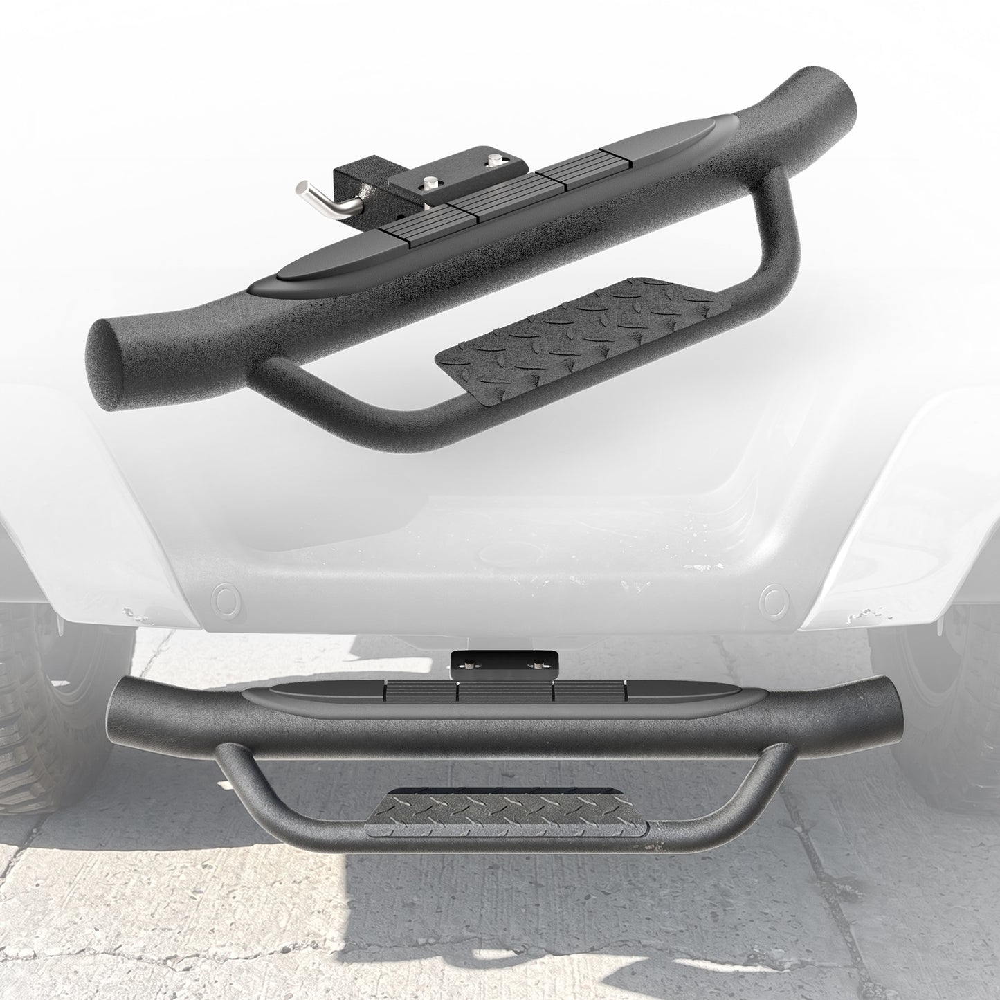 2" Receiver Dakrova Heavy-Duty Trailer Hitch Step Bar | For 2 Inch Hitch Receiver, Black Bumper Protector