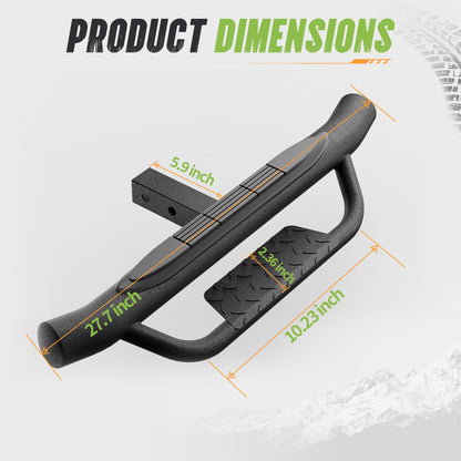 2" Receiver Dakrova Heavy-Duty Trailer Hitch Step Bar | For 2 Inch Hitch Receiver, Black Bumper Protector