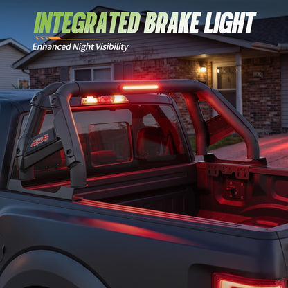 56"–63" Adjustable Width Dakrova Truck Bed Sport Roll Bar, LED Brake Light | For Ford, Jeep, Toyota, Chevrolet, GMC, Nissan
