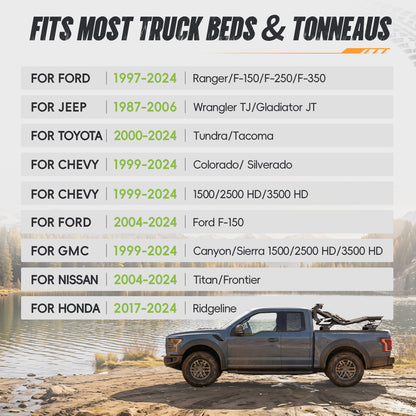 55.9"–63.8" Adjustable Width Dakrova Truck Bed Roll Bar | For Ford, Jeep, Toyota, Chevrolet, GMC, Nissan