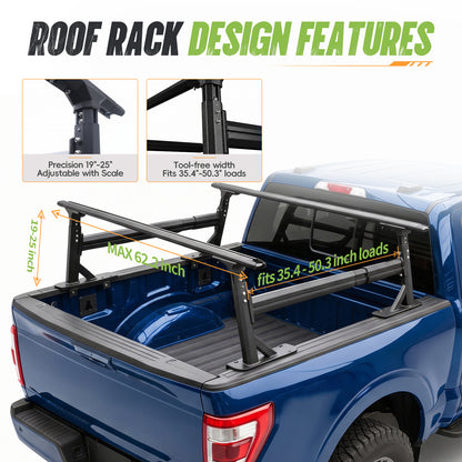 Adjustable Heavy-Duty Aluminum Truck Bed Rack