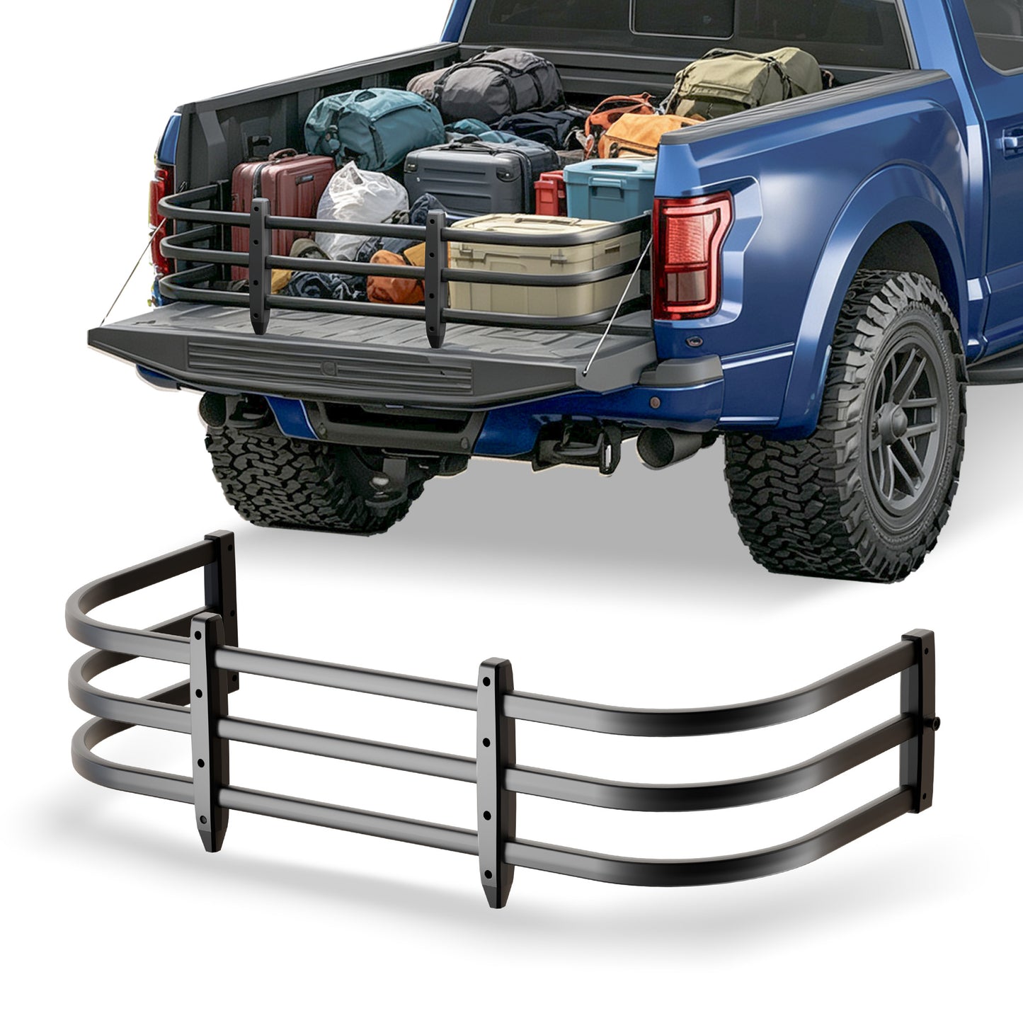 49"–61" Adjustable Width  Dakrova Retractable Truck Bed Extender | For Ford Jeep Toyota Chevrolet GMC Frontier（Mid Size Pickup）