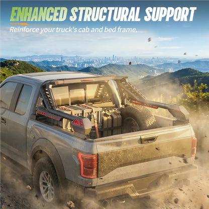 55.91" – 65.35" Adjustable Width Dakrova Roll Bar | For Ford F-150/F-250/F-350, Chevy Silverado, GMC Sierra, Ram, Toyota Tundra, Nissan Titan
