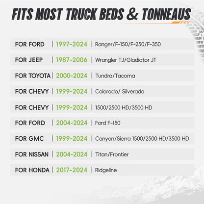 55.91" – 65.35" Adjustable Width Dakrova Roll Bar | For Ford F-150/F-250/F-350, Chevy Silverado, GMC Sierra, Ram, Toyota Tundra, Nissan Titan