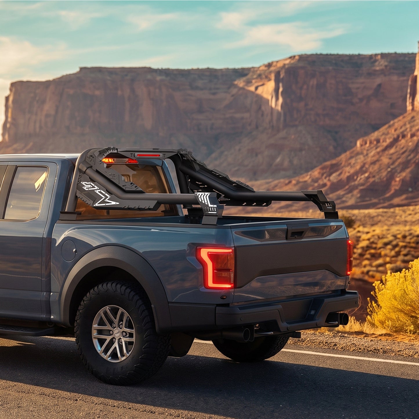 55.9" – 63.0" Adjustable Width Dakrova Roll Bar | For Toyota Tacoma, Ford Ranger, Chevy Colorado, GMC Canyon, Nissan Frontier, Jeep Gladiator JT Mid Size Pickup Trucks