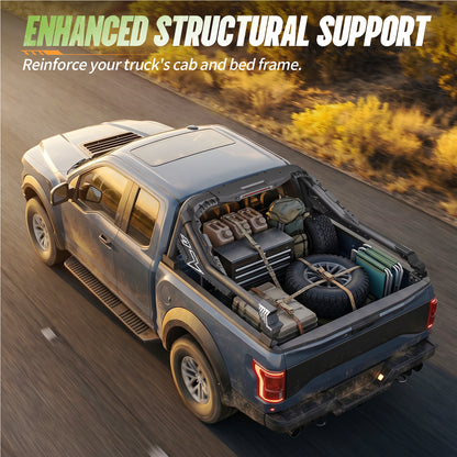 55.9" – 63.0" Adjustable Width Dakrova Roll Bar | For Toyota Tacoma, Ford Ranger, Chevy Colorado, GMC Canyon, Nissan Frontier, Jeep Gladiator JT Mid Size Pickup Trucks