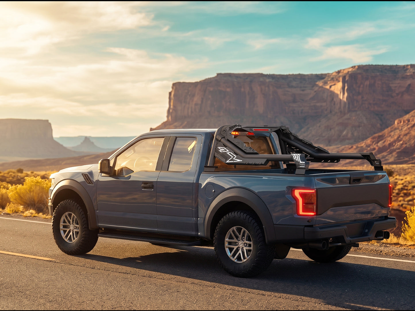 55.9" – 63.0" Adjustable Width Dakrova Roll Bar | For Toyota Tacoma, Ford Ranger, Chevy Colorado, GMC Canyon, Nissan Frontier, Jeep Gladiator JT Mid Size Pickup Trucks